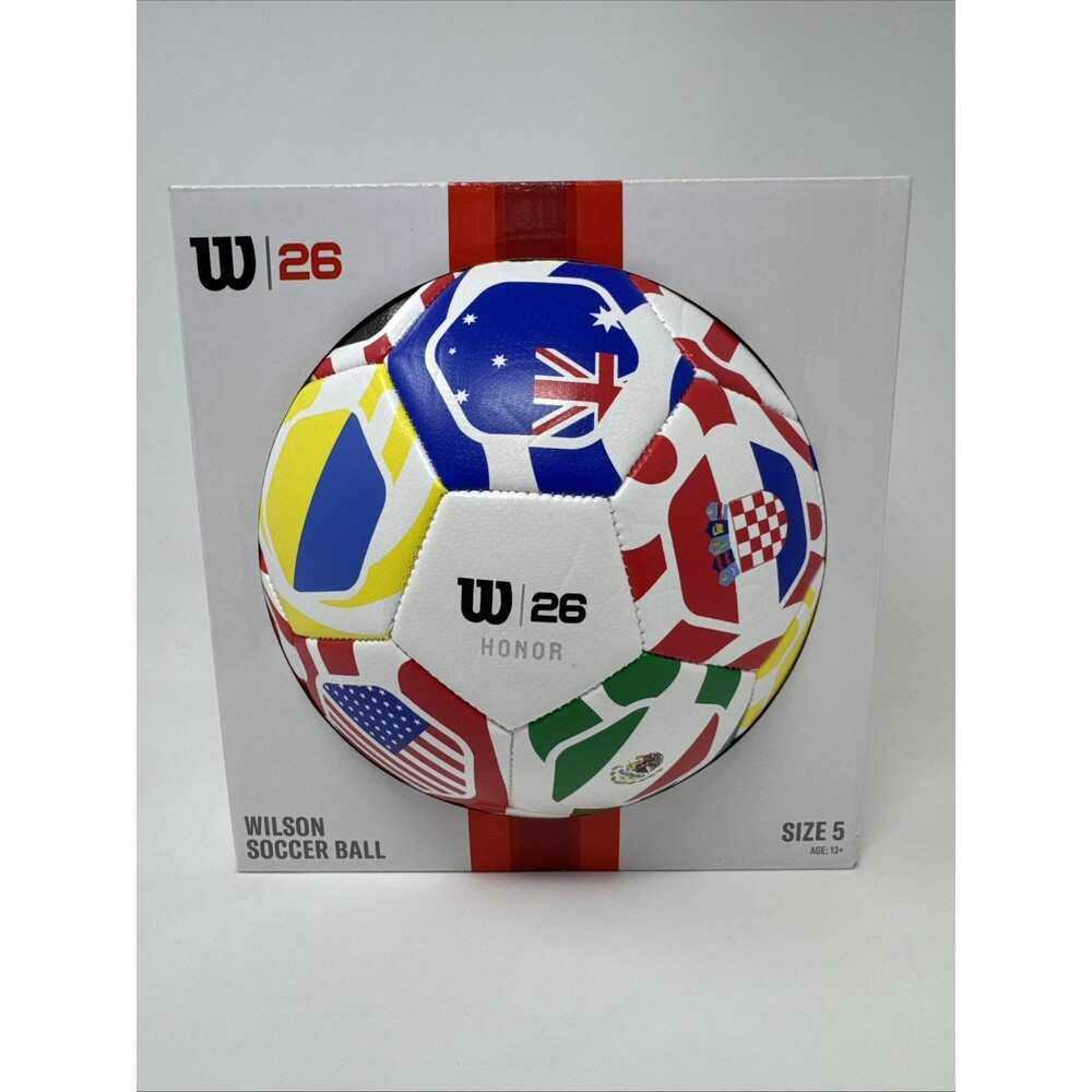 New Honor World Cup Wilson Soccer Ball Size 5 Multicolored Training Match